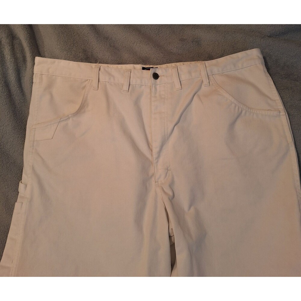 WRANGLER Workwear White Jeans Men 44x32 Painters Carpenters Pants - Picture 3 of 12